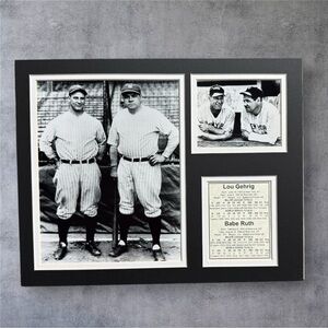 Babe Ruth & Lou Gehrig Framed • NEW YORK YANKEES • 11x14 Batting Stats